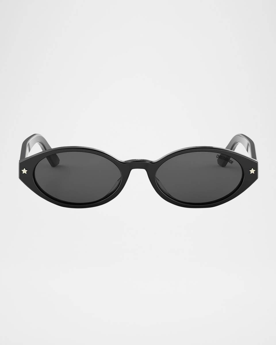 DiorPacific R1I Logo-Print Oval Sunglasses